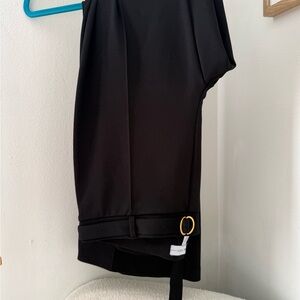 Black Pants with Gold Buckle Detail